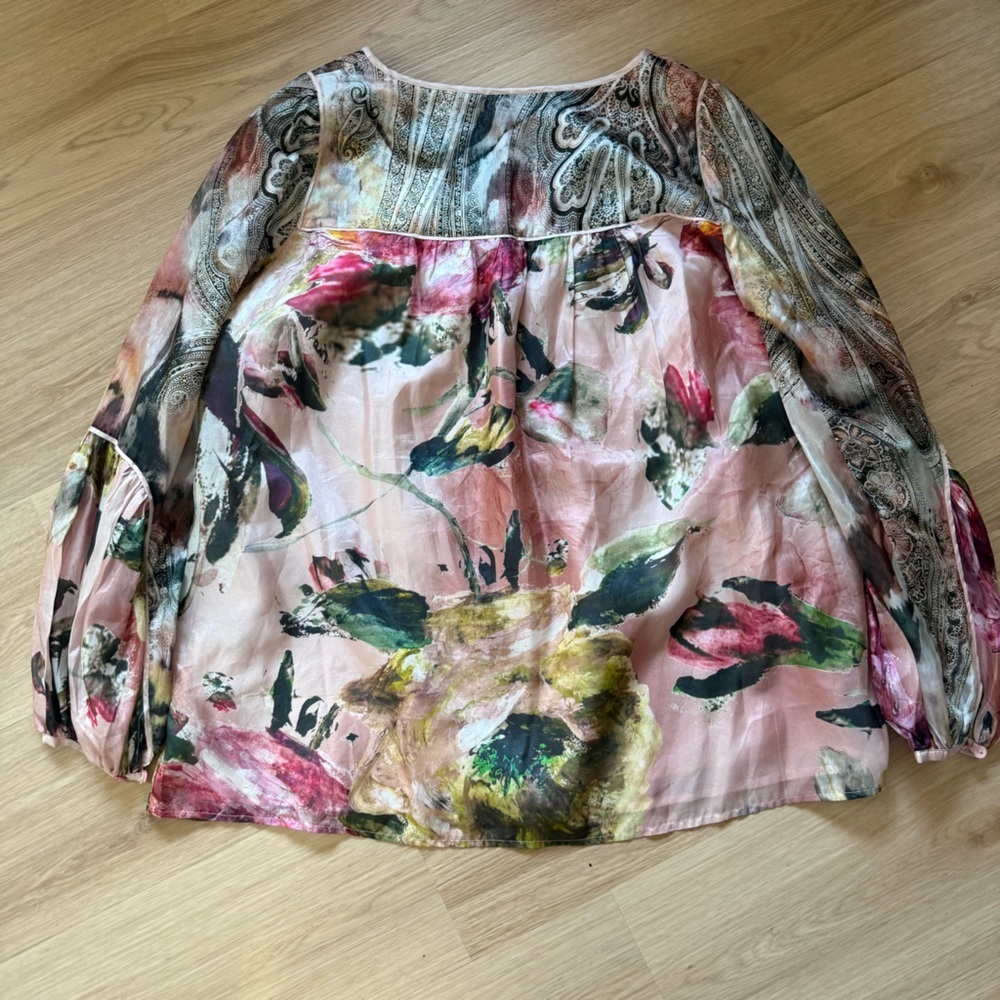 Debbie Shuchat 100% Silk Top Sz 10 Silk Lined - Picture 2 of 4